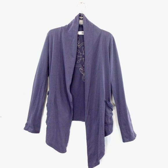 COIN 1804 USA Women's Blue Cardigan SMALL Sweater Winter Cozy Long Sleeve Cotton - Picture 1 of 12